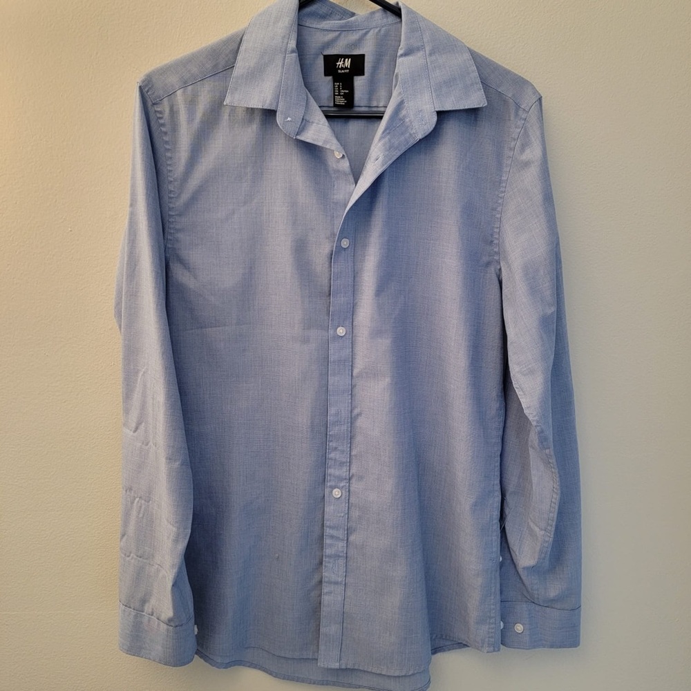 H&M slim fit blue dress shirt